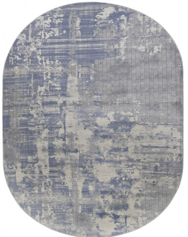 Ковер российский 36874J Rimma Lux (Хит-сет, серый, голубой) овальный