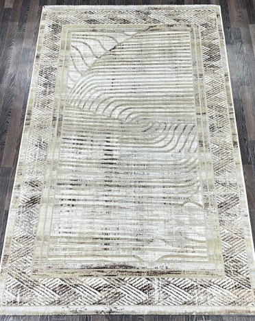 Ковер турецкий M027A Gilan (Полиэстер хит-сет, бежевый, серый)