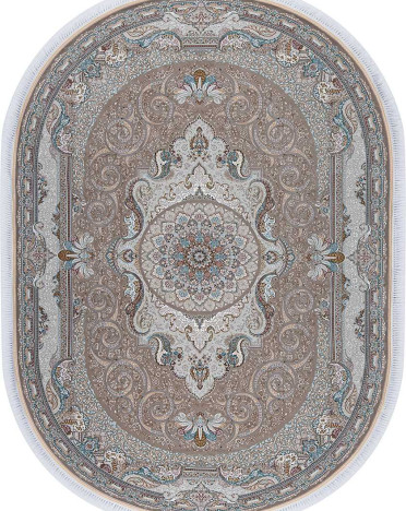 Иранский ковер овальный Iran Mashad 1500 G144 (Акрил, бежевый)