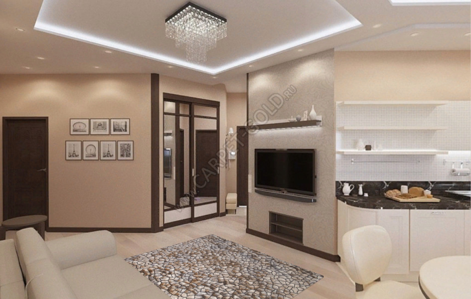 Ковер российский D765 BEIGE BLUE - коллекция SERENITY
