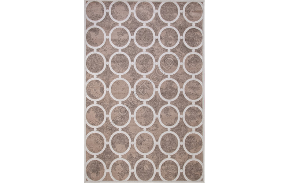 Ковер D713 - BEIGE-CREAM 2 - Прямоугольник - коллекция SIERRA рисунок круги